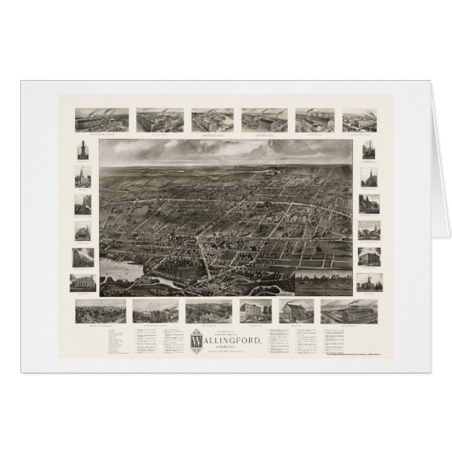 Wallingford, CT Panoramic Map - 1905 (Voorkant Horizontaal)