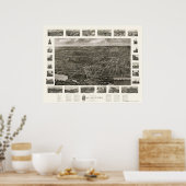 Wallingford, CT Panoramic Map - 1905 Poster (Keuken)