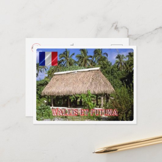 Wallis en Futuna - Fale on Faioa - Briefkaart (Voorkant / Achterkant in situ)