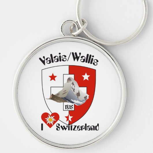 Wallis kanton Zwitserland sleutelhanger (Voorkant)