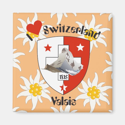 Wallis Valais Schweiz Suisse Magnete Magneet (Voorkant)