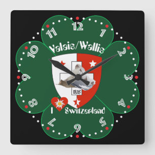 Wallis Valais Schweiz Suisse Uhr Vierkante Klok