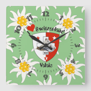 Wallis Valais Schweiz Suisse Uhr Vierkante Klok