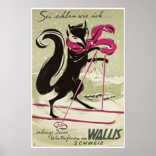 Wallis, Valais, Suisse, Affiche de ski (Devant)