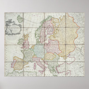 Wallis's nieuwe kaart van Europa Poster