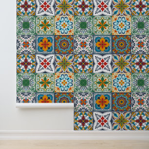 Wallpaper Backsplashes/Talavera geïnspireerde tege Behang