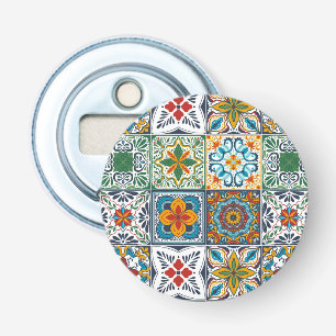 Wallpaper Backsplashes/Talavera geïnspireerde tege Button Flesopener