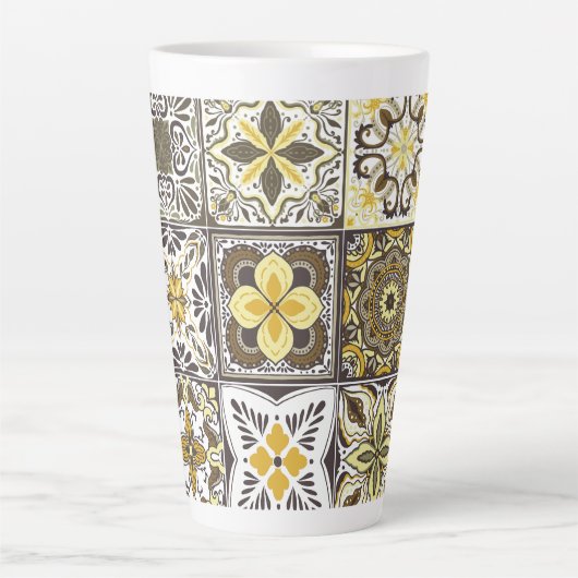 Wallpaper Backsplashes/Talavera geïnspireerde tege Latte Mok (Voorkant)