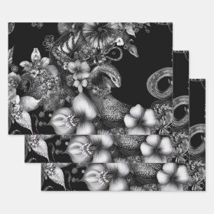 Wallpaper Decorative Zwart Wit Intrinsieke Slang Inpakpapier Vel