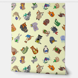 Wallpaper Educational print with a fun animal alph Behang