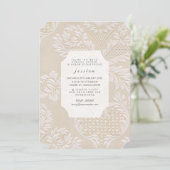  Wallpaper French Floral Pattern Invite Kaart (Staand voorkant)