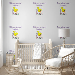 Wallpaper Happy Yellow Chicks Floral Behang