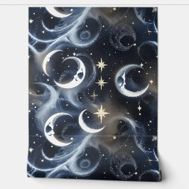 Wallpaper - Platinum Silver Celestial Moon Behang