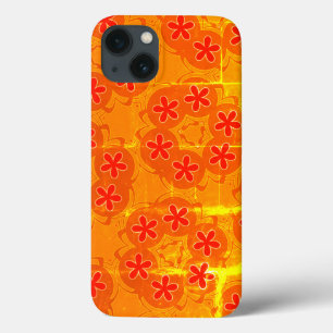 wallpaper retro oranje , rood 1970 iPhone 13 hoesje
