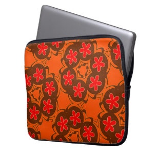 wallpaper retro oranje , rood 1970 laptop sleeve
