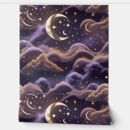 Wallpaper - Smoky Celestial Moon Design Behang