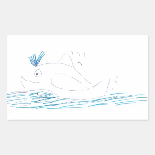 Wally Whale Rechthoekige Sticker (Voorkant)