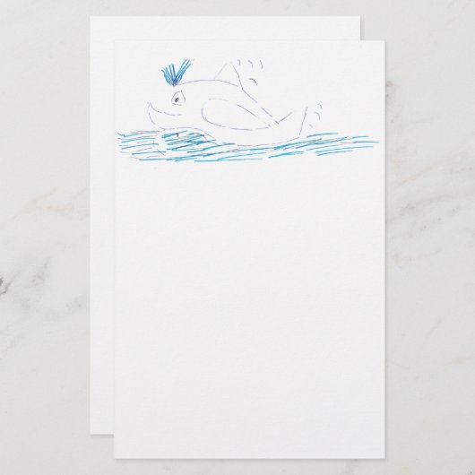 Wally Whale Stationery Briefpapier (Voorkant / Achterkant)