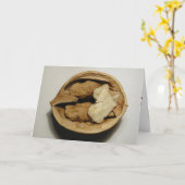 Walnoten wenskaart kaart (Gele Bloem)