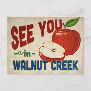 Walnut Creek California Apple - Vintage Travel Briefkaart