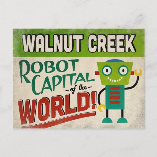 Walnut Creek California Robot - Funny  Briefkaart (Voorkant)