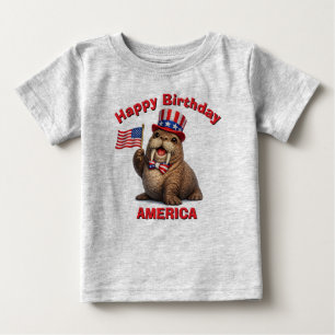 Walrus (5z) Patriottisch Kinder T-Shirt