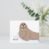 Walrus Cartoon Briefkaart (Staand voorkant)