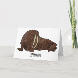 Walrus cartoon illustratie kaart