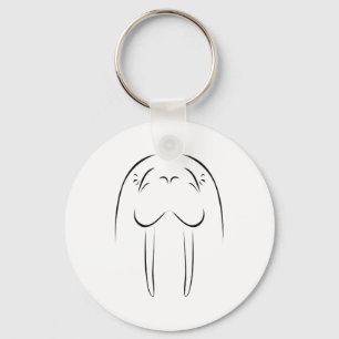 Walrus Face Silhouette Sleutelhanger