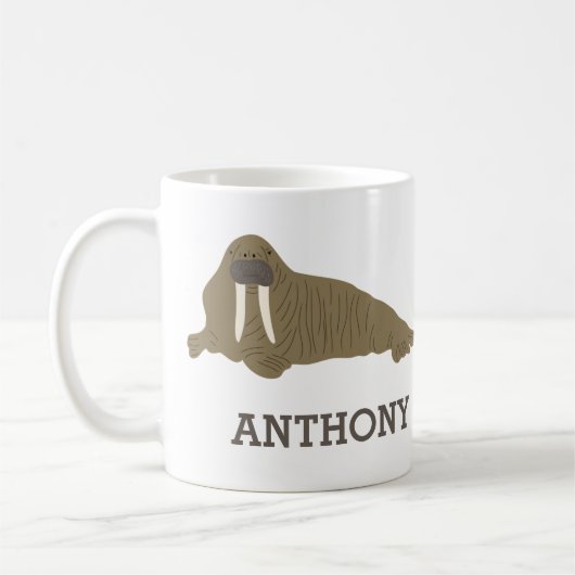 Walrus Graphic Realistic Style Illustratie Koffiemok (Links)