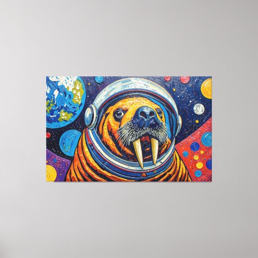 WALRUS IN DE RUIMTE-2 CANVAS AFDRUK (Voorkant)