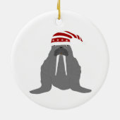 Walrus kerstversiering keramisch ornament (Achterkant)
