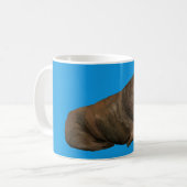 Walrus Mug on Blue Koffiemok (Voorkant links)