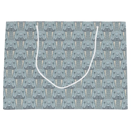 Walrus Mustache Pattern Groot Cadeauzakje (Voorkant)