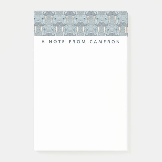 Walrus Mustache Pattern | Jouw namen toevoegen Post-it® Notes (Voorkant)