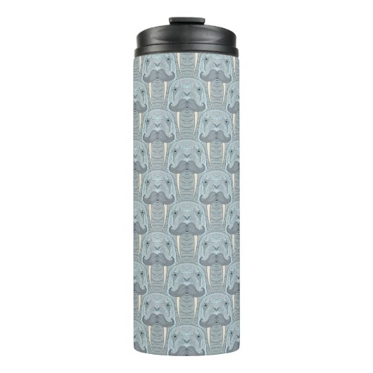 Walrus Mustache Pattern Thermosbeker (Voorkant)
