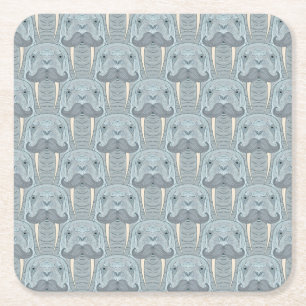 Walrus Mustache Pattern Vierkante Kartonnen Onderzetter
