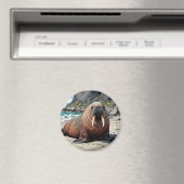 Walrus on a Sandy Beach  | Cute Animals Magneet (Insitu (Vaatwasser))