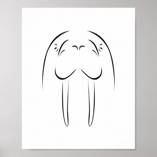 Walrus Outline Poster (Voorkant)