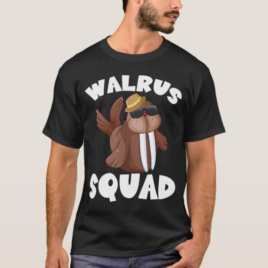 Walrus Squad Tusks Ice Rink Flippered Marine Mamma T-shirt (Voorkant)