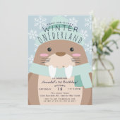 Walrus Winter Onederland Invitation Anniversaire d (Debout devant)