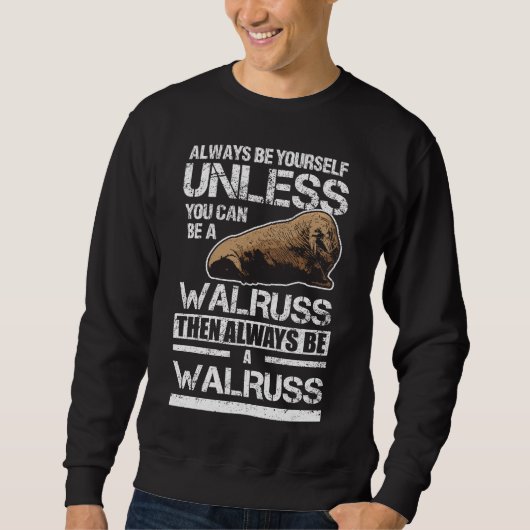Walrus Zee Animal Retro Zoo Lover Trui (Voorkant)