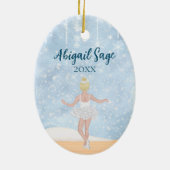 Wals van Snowflakes Nutkraker Ballet Kerstmis Keramisch Ornament (Achterkant)