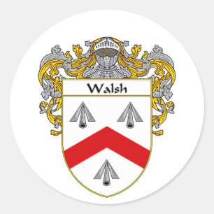 Walsh Coat of Arms (Beheerd) Ronde Sticker