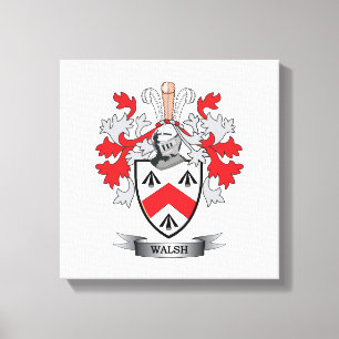 Walsh Coat of Arms Canvas Afdruk