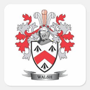 Walsh Coat of Arms Vierkante Sticker