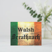Walsh Irish Flag Briefkaart (Staand voorkant)