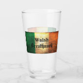 Walsh Surname op Ierse vlag Glas (Achterkant)