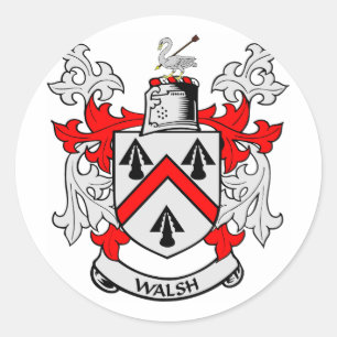 WALSH-wapenschild Ronde Sticker