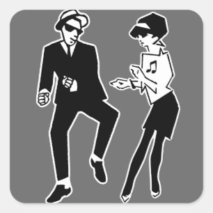 Walt Jabsco & Betty Beat II Vierkante Sticker